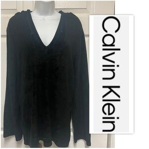 Calvin Klein  Black Hooded Pullover Top